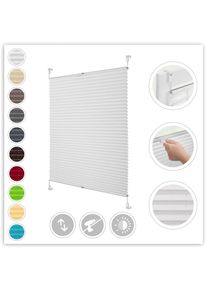 Plissee »Klemmfix« Lichtschutz ohne Bohren verspannt Faltenstore , weiss , LICHTBLICK ORIGINAL , Obermaterial: 100% Polyester