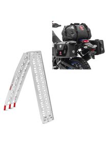 Borse laterali moto con borsa posteriore e sella RB25 + XF40 90 Litri + rampa di carico Allu max. 340 kg pieghevole per moto scooter quad ATV