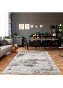 Teppich »Noa 9332« rechteckig 11 mm Höhe Läufer, Kurzflor, Modern, Weicher Flor, Pflegeleicht, Wohnzimmer , grau , Carpet City , Obermaterial: 75%...