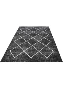 Teppich »Bolonia« rechteckig 6 mm Höhe Rauten Design, leicht meliert, Wohnzimmer , grau , Andiamo , Obermaterial: 100% Polypropylen