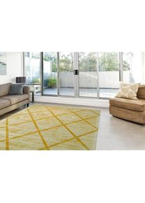 Teppich »Viteox 210«, rechteckig, 13 mm Höhe, Viskose, Kurzflor, Wohnzimmer , gelb , Calo-deluxe