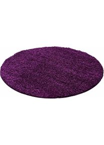 Ayyildiz Teppiche, Hochflor-Teppich &raquo;Life Shaggy 1500&laquo; rund 30 mm H&ouml;he auch in rechteckig, Wohnzimmer, Langflor, grosse Farbauswahl, lila, Kunstfaser,