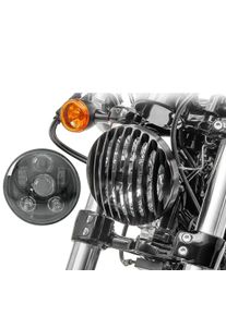 Phare LED avec Grille de phare 5,75" pour Harley Davidson Dyna Wide Glide 04-17 Craftride Noir