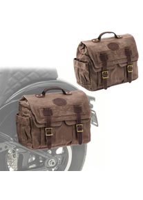 Set 2x Borsa laterale per moto custom Iron Bisaccia Craftride CV1 marrone CB36757