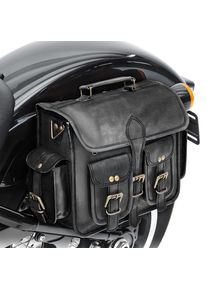 Sacoche cavalière en cuir pour Moto Guzzi V7 Special / Stone Craftride SV3 noir
