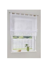 Raffrollo »Idaho« mit Schlaufen Transparent, Voile, Polyester , weiss , my home , Obermaterial: 100% Polyester