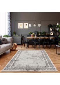 Teppich »Noa 9273« rechteckig 11 mm Höhe Läufer, Kurzflor, Modern, Weicher Flor, Pflegeleicht, Wohnzimmer , grau , Carpet City , Obermaterial: 75%...