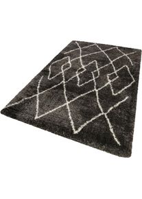 Hochflor-Teppich »Afella« rechteckig 50 mm Höhe Wohnzimmer , grau , Wecon Home , Obermaterial: 100% Polyester