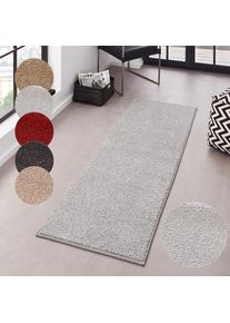 Hanse Home, Hanse Home Teppich &raquo;Pure 100 Kurzflor&laquo; rechteckig 13 mm H&ouml;he Kurzflor, uni, umkettelt, L&auml;ufer, Wohnzimmer, Kinderzimmer, Flur, grau, 
