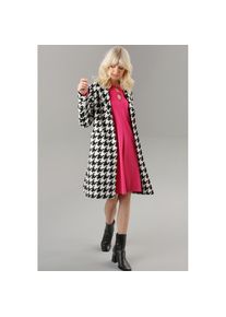 Aniston Selected, Unisex, Aniston SELECTED Kurzmantel mit trendy Hahnentrittmuster, sanftes wei&szlig;, schwarz, 38, Gef&uuml;tterter Unisexmantel mit zeitlosem 