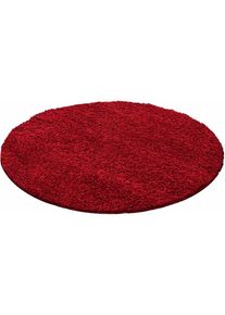 Ayyildiz Teppiche, Hochflor-Teppich &raquo;Life Shaggy 1500&laquo; rund 30 mm H&ouml;he auch in rechteckig, Wohnzimmer, Langflor, grosse Farbauswahl, rot, Kunstfaser, 