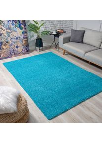 Sanat, Hochflor-Teppich &raquo;LOCA&laquo; rechteckig 30 mm H&ouml;he Wohnzimmer, Langflor, Shaggy, Schlafzimmer, aquablau, Kunstfaser, 30 mm