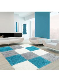 Hochflor-Teppich »Life Shaggy 1501«, rechteckig, 30 mm Höhe, Wohnzimmer , blau , Ayyildiz Teppiche
