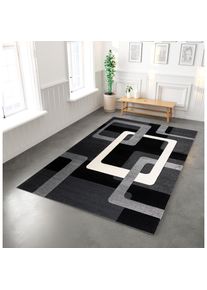 Teppich »Maxim«, rechteckig, Hoch-Tief-Effekt, Kurzflor, 3D-Design , schwarz , my home