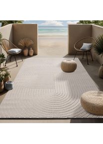 Teppich »Lorent« rechteckig 5 mm Höhe Kurzflor, Uni Farben, Hoch-Tief-Effekt, Scandi-Look, Outdoor geeignet , weiss , my home , Obermaterial: 100%...