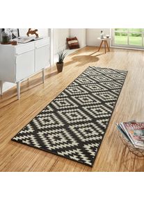Läufer »Nordic« rechteckig 9 mm Höhe Kurzflor, Raute, Teppich, Weich, Esszimmer, Kinderzimmer, Flur, Modern , schwarz , Hanse Home , Obermaterial:...