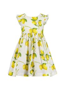 Blue Seven , Sommerkleid, mit süssen Flügelärmeln und sommerlichem Alloverdruck , weiss , 122 , Gewebtes Kleid von Blue Seven im mediterranen Stil