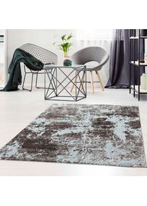 Teppich »Moda 1137« rechteckig 11 mm Höhe Kurzflor, Vintage, abstrakt gemustert, Wohnzimmer , blau , Carpet City , Obermaterial: 100% Polypropylen