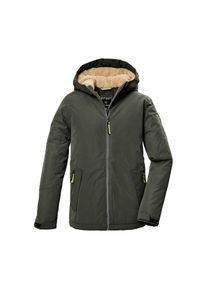 Killtec , Funktionsjacke »KOW 377 BYS JCKT«, Wasserdichte Funktionsjacke mit Kapuze, warmem Futter und Kinnschutz , grün , 128 , Jungen...