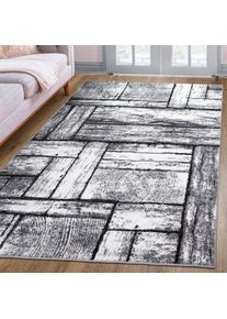 my home, my home Teppich &raquo;Sierning&laquo; rechteckig 8 mm H&ouml;he softer Flor, Kurzflor, modernes Design, in Holz-Optik, grau, Kunstfaser, 8 mm