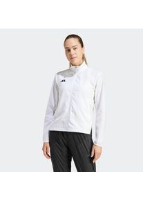 adidas Performance, Unisex, adidas Performance Laufjacke &raquo;ADIZERO E JCKT&laquo;, wei&szlig;, XS, Diese wasserabweisende Laufjacke ist teilweise aus recycelten 
