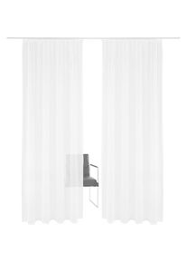 Gardine »Mila«, (1 St.), Wellenmuster, Voile, einfarbig, democratichome Edition, bestickt , weiss , my home