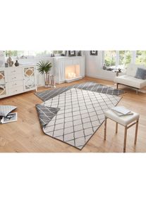 Teppich »Malaga Wendeteppich« rechteckig 5 mm Höhe In-& Outdoor, Wetterfest, Balkon, Läufer, Wohnzimmer, Wasserfest , grau , Hanse Home ,...