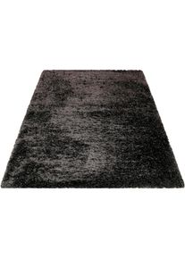 Hochflor-Teppich »Shiny Touch« rechteckig 70 mm Höhe Glanzgarn, Wohnzimmer , grau , Wecon Home , Obermaterial: 100% Polyester