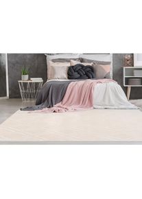 Teppich »Ledion« rechteckig 7 mm Höhe besonders weich durch Mikrofaser, Kurzflor, 3D-Effekt , beige , my home , Obermaterial: 100% Polyester