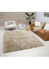 my home Fellteppich »Dena, Hochflor Teppiche, kuschelig weich« rechteckig 60 mm Höhe Kunstfell, Uni-Farben, Wohnzimmer, Schlafzimmer, Esszimmer , grau , my...