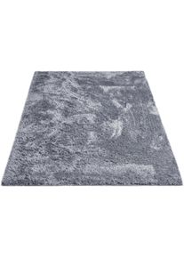 Hochflor-Teppich »Posada« rechteckig 32 mm Höhe Uni-Farben, weich & kuschelig, Wohnzimmer , silberfarben , ANDIAMO , Obermaterial: 100% Polyester