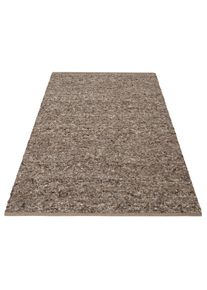 Wollteppich »David« rechteckig 16 mm Höhe reine Wolle, handgewebt, weiche Haptik , braun , my home , Obermaterial: 100% Wolle