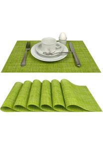 Platzset »Capri«, (6 St.), in geflochtener Optik als 6er-Spar Set, abwischbar , grün , Delindo Lifestyle