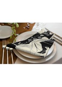 Stoffserviette »Eden«, (4 St.), GOTS organic,zertifiziert durch CERES 0242Made in Germany , schwarz-weiss , Adam
