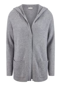 include - Kapuzen-Strickjacke, grau, Gr. 38, Schurwolle