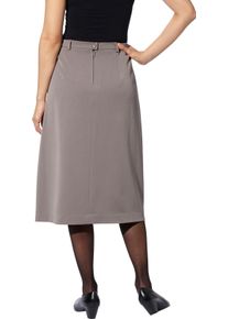 WITT Damen Faltenrock mit Wooltouch-Effekt, taupe-meliert, Gr&ouml;&szlig;e 38, 75% Polyester, 20% Viskose, 5% Elasthan