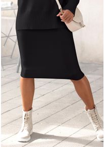 Lascana Witt Damen Strickrock, schwarz, Gr&ouml;&szlig;e 40, 28% Polyester, 28% Polyester, 22% Polyamid