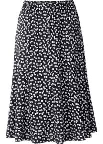 WITT Damen Jerseyrock mit Bl&uuml;mchen-Print, schwarz-wei&szlig;-bedruckt, Gr&ouml;&szlig;e 24, 95% Polyester, 5% Elasthan
