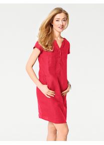 Heine Witt Damen Sommerkleid in knieumspielender L&auml;nge, rot, Gr&ouml;&szlig;e 50, 100% Leinen