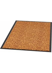 Fussmatte »Smart, Türmatte«, rechteckig, 7 mm Höhe, Schmutzfangteppich, Gemustert, Rutschfest, Robust, Waschbar, Schnörkel , gelb , Hanse Home