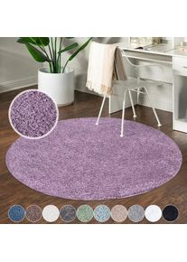 Hochflor-Teppich »City Shaggy« rund 30 mm Höhe Teppich Langflor, Uni, Shaggy, flauschig-weich , lila , Carpet City , Obermaterial: 100% Polypropylen
