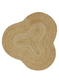 Teppich »Alia Juteteppich« wolkenförmig 10 mm Höhe handgewebt aus Jute, Naturteppich, Sonderform blau, Boho Style, uni , beige , CarpetFine ,...