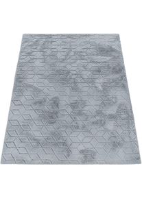 Hochflor-Teppich »Arnheim 745« rechteckig 26 mm Höhe Uni Farben, modernes geometrisches Design, besonders weich , grau , Paco Home , Obermaterial:...