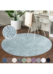 Hochflor-Teppich »City Shaggy« rund 30 mm Höhe Teppich Langflor, Uni, Shaggy, flauschig-weich , blau , Carpet City , Obermaterial: 100% Polypropylen