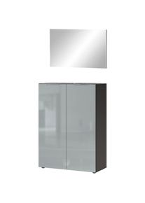Germania , Garderoben-Set »Oakland«, (2 St.) , grau , 1 Schuhschrank, 1 Spiegel