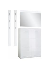 Germania , Garderoben-Set »Adana«, (Set, 4 St.) , weiss , Paneel, Schuhschrank, Spiegel
