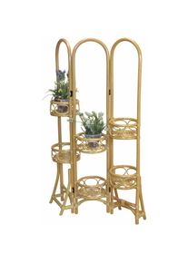 Paravent, Rattan mit Blumenhalterung , beige , Home Affaire