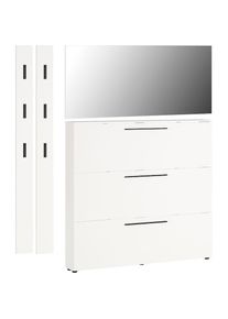 Germania , Garderoben-Set »GW-Utah«, (Set, 4 St.) , weiss , Schuhschrank, Spiegel, 2x Garderobenpaneel