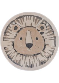 Kinderteppich »Adventures Lion« rund 8 mm Höhe Spielteppich, fest, Kinderzimmer, Kurzflor, Spielunterlage , beige , Hanse Home , Oberfläche: 100%...