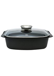 Bräter »Alucast«, Aluminiumguss, (1 tlg., 1 Bräter mit Glasdeckel), Aromaknopf, Induktion , schwarz , ELO